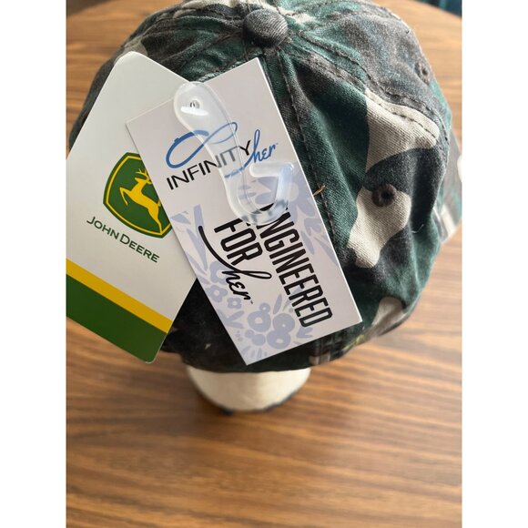 Infinity Her John Deere camouflage ball cap with concealed ponytail opening NWT - Picture 3 of 7